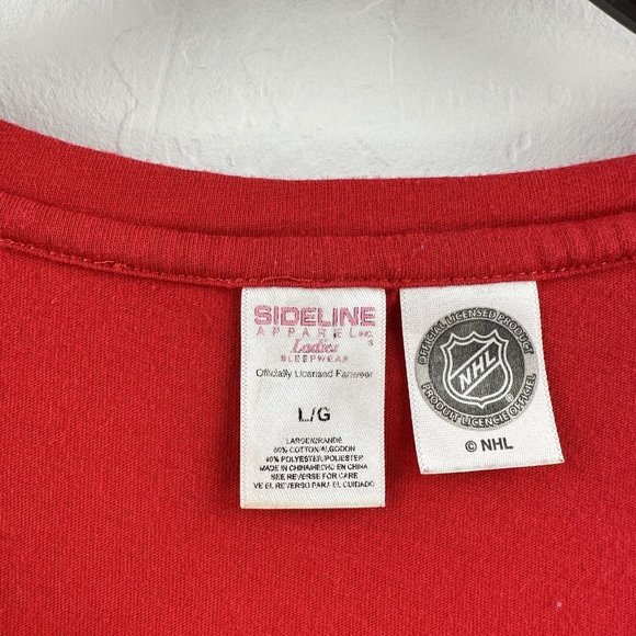 Sideline Apparel Chicago Blackhawks T-Shirt Womens L Official License Red NHL - Picture 5 of 7